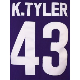 Men's #43 Embroidered Basketball Jersey - Breathable Polyester V-Neck Tank Top, Loose Fit Machine Washable for Training, Games & Casual Wear - Purple Sizes S-3XL, Athletic Clothing | Casual Sports Apparel | Durable Sportswear