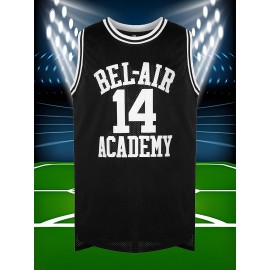 Men's #14 Black Retro Basketball Jersey - Sleeveless Polyester Tank Top with Embroidery, Round Neck, Loose Fit for Sports, Training & Casual Wear, S-3XL