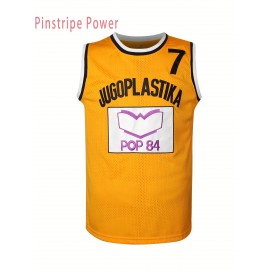 Men'S # 7 Yellow Basketball Training Jersey Breathable Mesh Vest V-neck Sleeveless Sports Shirt Suitable For Sports And Casual Wear Size S-3XL