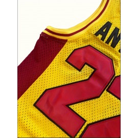 Men'S Oak Hill 22 Sports Jersey, Polyester V-Neck, Slight Stretch Knit Fabric, Loose Fit, for Casual, Running, Training, Hiking, Basketball, Adult & Couple, Universal Fit