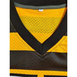 Men'S #14 Black and yellow color blocking Embroidery Sport Jersey : V-neck short sleeves Breathable Sports Uniform For Training Competition