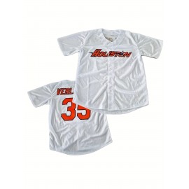 Men's #35 White Baseball Jersey Size S-XXXL Stitched Name And Number