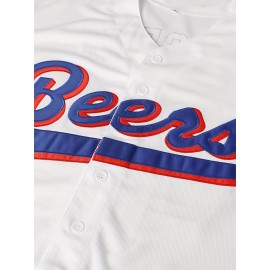 Men'S #44 Vintage Beers White Movie Baseball Jersey S-3XL