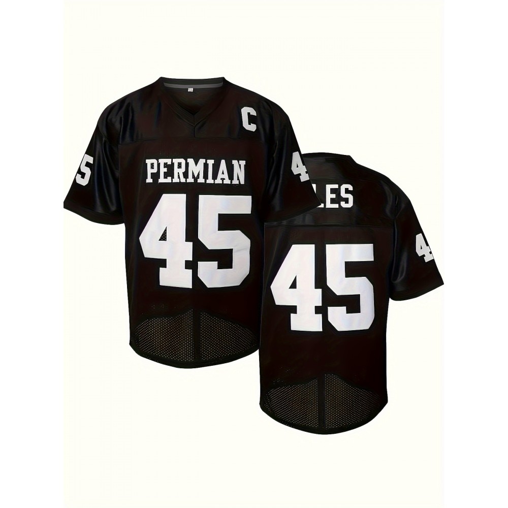 Mens Boobie Miles Retro Football Jersey - Premium Embroidered Stitching, Iconic V-Neck, Classic White Rugby Style, Showcasing Bold Number #45 For Unmatched Team Spirit