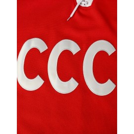 Vladislav Tretiak Sergei Makarov #24 1980 USSR CCCP Russian Hockey Jersey Red
