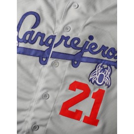 Men's #21 Vintage Baseball Jersey Shirt - Retro Style, Short Sleeve, V-Neck, Polyester, Breathable, Lightweight, Athletic Fit, Machine Washable, for Baseball, Parties, and Casual Wear