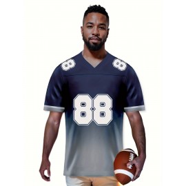 Men's Dallas #88 Polyester Football Jersey, V-Neck Short Sleeve Sports Shirt, Breathable Moisture Wicking Knit Fabric, Casual Outdoor Hiking & Training Top, Regular Fit for Adults & Teens, Spring/Summer/Fall - Machine Washable