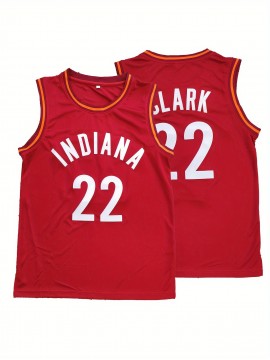 22 Basketball Suit Stitched Men's Polyester Round Neck Retro Sports Vest In Red S-3XL