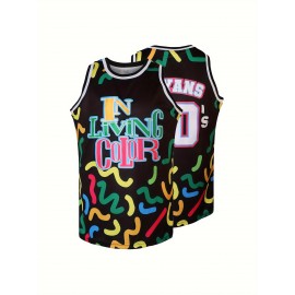 90 Basketball Jersey Stitched Men's Basketball Top Polyester Sleeveless Basketball Suit Black S-3XL