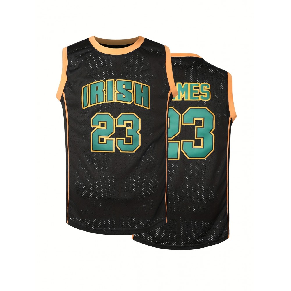 23 Men's Basketball Jersey Sports Training Men's Black Vest Quick Drying James S-3XL
