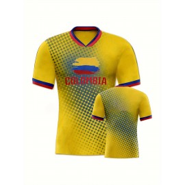Professional Sports Fabric Women's Creative Graphic Print South American National Team Football Jersey T-Shirt, As Gifts For Sports Fans