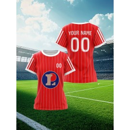 Custom-made large-sized football shirts for women, with custom names and numbers, breathable fabrics for sports, team events, and casual use