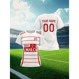 Custom-made large-sized football shirts for women, with custom names and numbers, breathable fabrics for sports, team events, and casual use