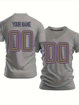 Women'S Plus Size Football Jersey - Customizable Team & Number, Breathable Lightweight Fabric, V-Neck Short Sleeve for Outdoor Sports & Casual Wear, Summer Athletic Wear, Football Jersey, Casual Sportswear, Comfortable Fit, PLUS SIZE