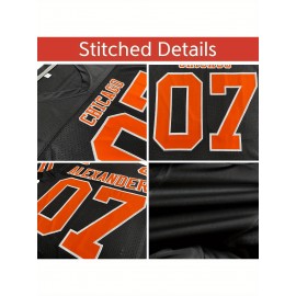 Customizable Football Jersey - Personalized Team Name & Number, Breathable Mesh Back, V-Neck Design, Unisex for Men & Women, Outdoor Sports, Summer Activewear, Custom Football Jersey