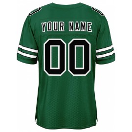 Customizable Football Jersey - Personalized Name & Number, V-Neck, Short Sleeve, Breathable Mesh Fabric, Team Colors with Bold 