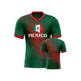 Professional Sports Fabric Women's Creative Graphic Print South American National Team Football Jersey T-Shirt, As Gifts For Sports Fans