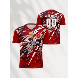 Custom Youngsters' Soccer Jersey - V-Neck, Quick-Dry Fabric, Personalized Name & Number - Perfect for Sports & Casual Wear, Perfect for Outdoor