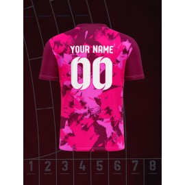 V-neck children's football shirt tops with custom name and number comfortable fit sports leisure outdoor running