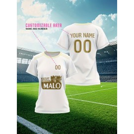 Custom-made large-sized football shirts for women, with custom names and numbers, breathable fabrics for sports, team events, and casual use