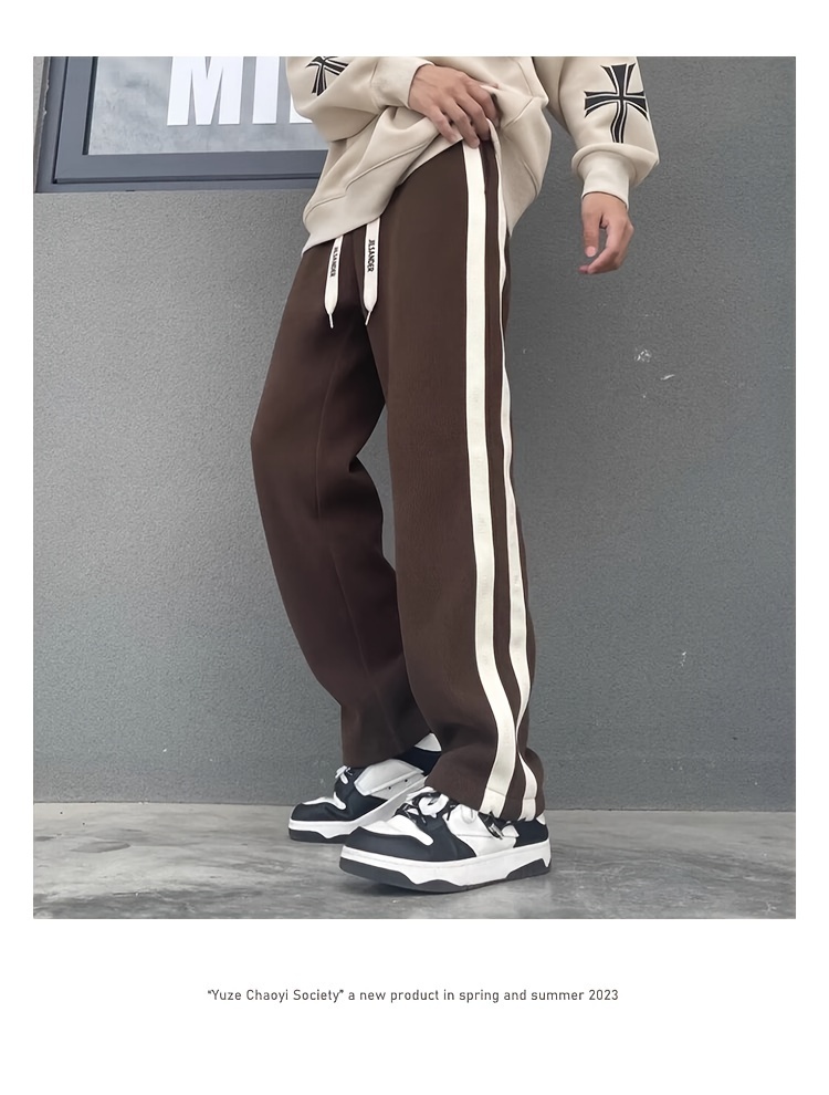 mens loose   striped track pants with pockets   drawstring cotton   pants for outdoor activities gift details 8