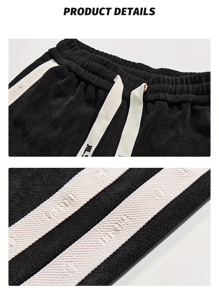 mens loose   striped track pants with pockets   drawstring cotton   pants for outdoor activities gift details 9